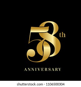 38 Years Anniversary Celebration Logotype Overlapping Stock Vector ...