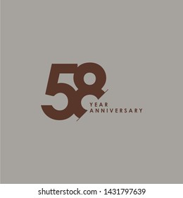 58 Years Anniversary Celebration Vector Template Design Illustration