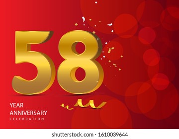 58 Years Anniversary Celebration Vector Template Design Illustration