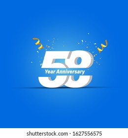 58 Years Anniversary Celebration Vector Template Design Illustration