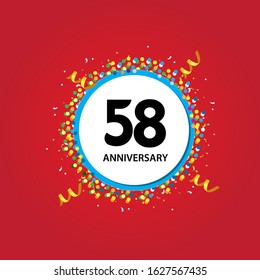 58 Years Anniversary Celebration Vector Template Design Illustration
