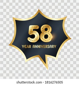 58 Years Anniversary Celebration Vector Template Design Illustration
