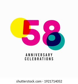 58 Years Anniversary Celebration Vector Template Design Illustration