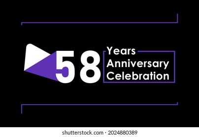 58 Jahre Jubiläumsfeier Vektor Template Design