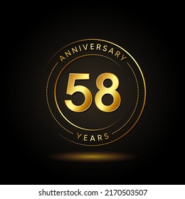Illustration zum Design von Vektorvorlagen zum 58-jährigen Jubiläum