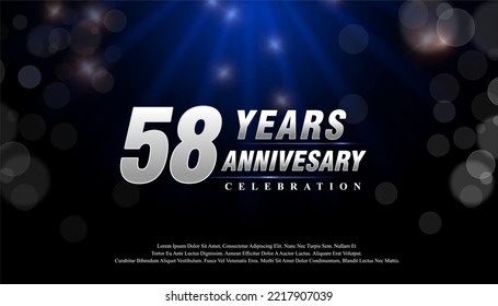 58 Years Anniversary Celebration Vector Template Design Illustration