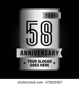 58 years anniversary design template. Vector and illustration.