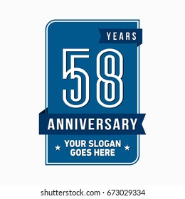 58 years anniversary design template. Vector and illustration.