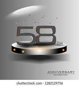 58 years anniversary design vector templates and illustrations, concepts in the future by giving a sci fi feel effect