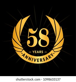 58 years anniversary. Elegant anniversary design. 58 years logo.