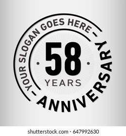 58 years anniversary logo template. Vector and illustration.