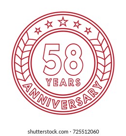 58 years anniversary logo template. 
