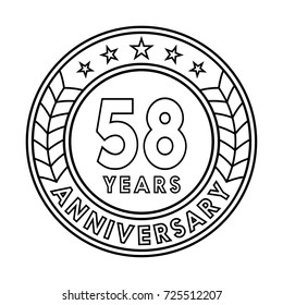 58 years anniversary logo template. 