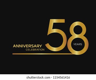 58 Years Anniversary Logotype Single Line Stock Vector (Royalty Free ...