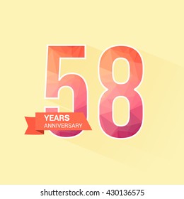58 Years Anniversary with Low Poly Design