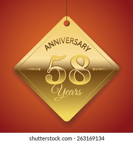 58 Years Anniversary poster / template/ tag design Vector