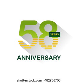 58 years anniversary, signs, symbols,flat design.