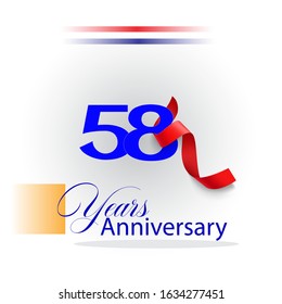  58 Years Anniversary Vector Template Design Illustration