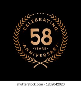 58 years design template. 58th vector and illustration.