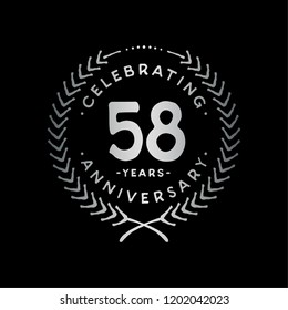 58 years design template. 58th vector and illustration.