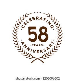 58 years design template. 58th vector and illustration.