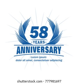 58 years design template. Anniversary vector and illustration template.