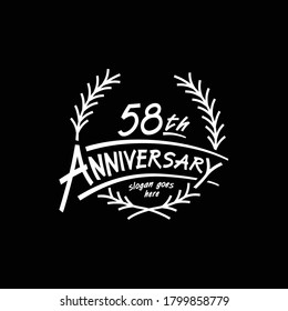 58 years design template. Vector and illustration. 58th years logo.