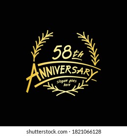 58 Jahre Designvorlage. Vektorgrafik und Illustration. Logo für 58 Jahre.