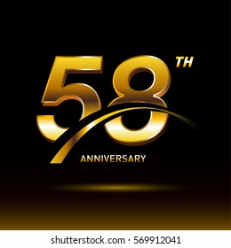 58 years golden anniversary logo celebration