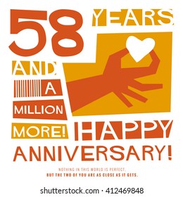 58 Years Happy Anniversary (Vector Illustration Concept Design)