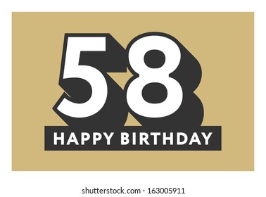 58 years old birthday card