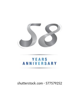 58 years silver anniversary celebration logo , isolated on white background