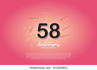 58th anniversary background with 3D number illustration