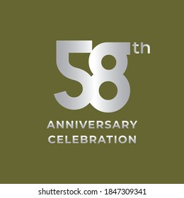 Ilustración de diseño de plantillas vectoriales de celebración del 58 aniversario