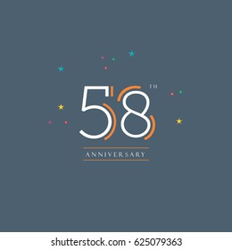 58th Anniversary logo symbol vector element