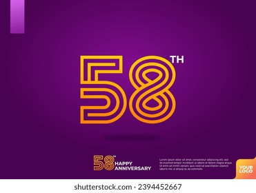58th anniversary logotype with dark purple background