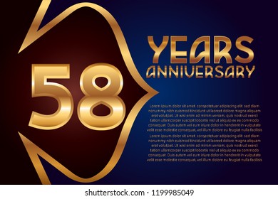 58th Anniversary numbers. background for anniversary