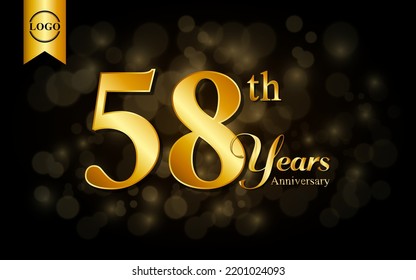 58. Jubiläum Template Design. für Broschüren, Broschüren, Broschüren, Banner, Web, Einladung oder Grußkarte. Vektorgrafiken.