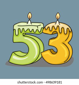 58th  Birthday Candle Number .Vector design template elements for your birthday celebration.