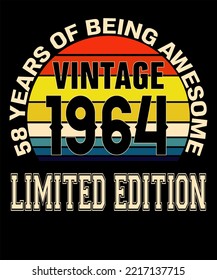 58th Birthday Vintage Legends Born In August 1964 58 Years Old Retro Birthday Ideas for Men Women