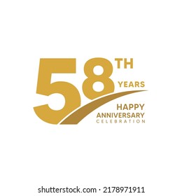 58th year anniversary design template. vector template illustration