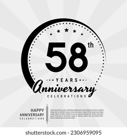 58th year anniversary design template. vector template illustration