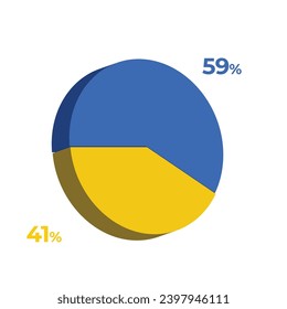 59 41 percentage 3d pie chart vector illustration eps