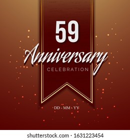 59 Anniversary celebration luxury design with wood motive background on the ribbon