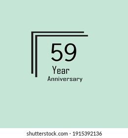 59 Anniversary celebration. Vector festive illustration.