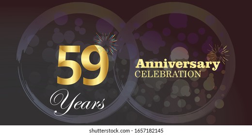 59 anniversary logo vector template. Design for banner, greeting cards or print