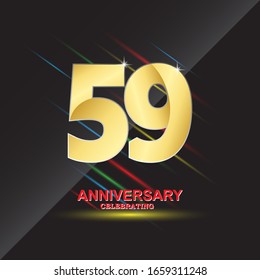 59 anniversary logo vector template. Design for banner, greeting cards or print