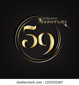 59 Anniversary Template Great Golden style with  dark background