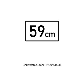 59 centimeters icon vector illustration, 59 cm size