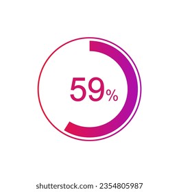 59% circle diagrams Infographics vector, 59 Percentage diagrams, pie chart for Your documents, reports.